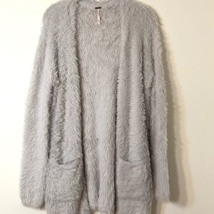 Free people Faux Fur Cardigan Fuzzy